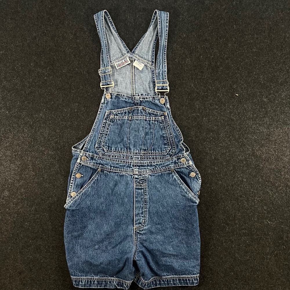 Bill Blass Jeans Denim Shortalls Womens Small Blue Vintage 90s Carpenter Utility